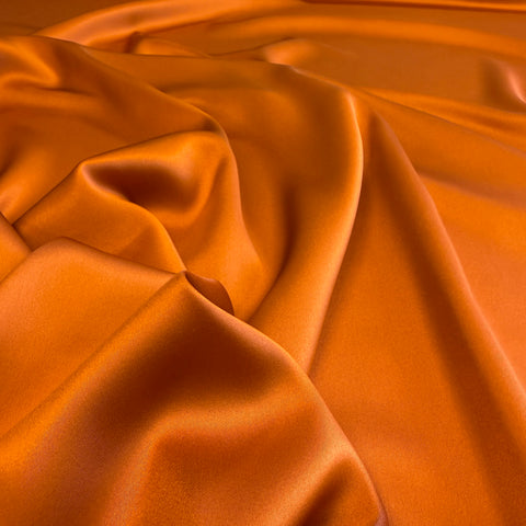 Stretch Satin Burnt Orange