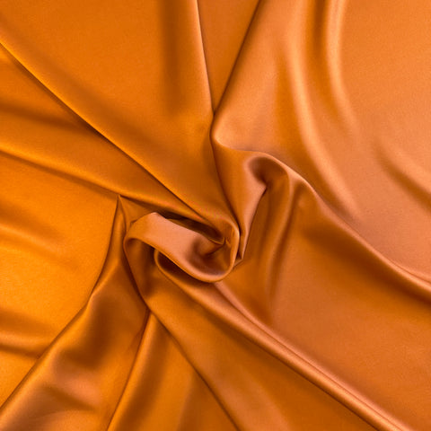 Stretch Satin Burnt Orange