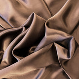 Dark Chocolate Sandwash Satin — lightweight and soft with a smooth luster satin finish, 100% mulberry silk, 140cm wide