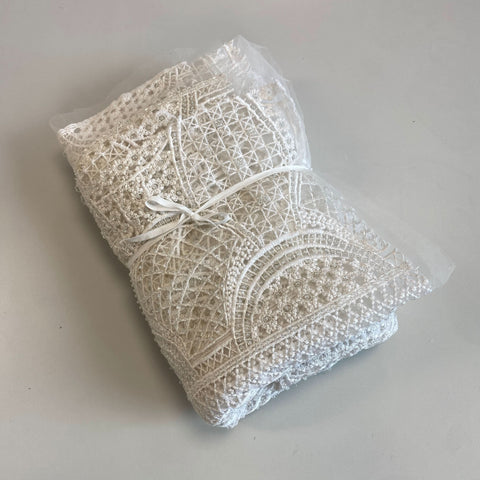 Geometric Embellished Tulle (Sw1200b) Ivory (Remnant)