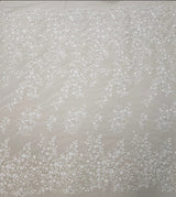 Ivory Embroidered Tulle — featuring a border design, 50% nylon 50% rayon, 135cm wide