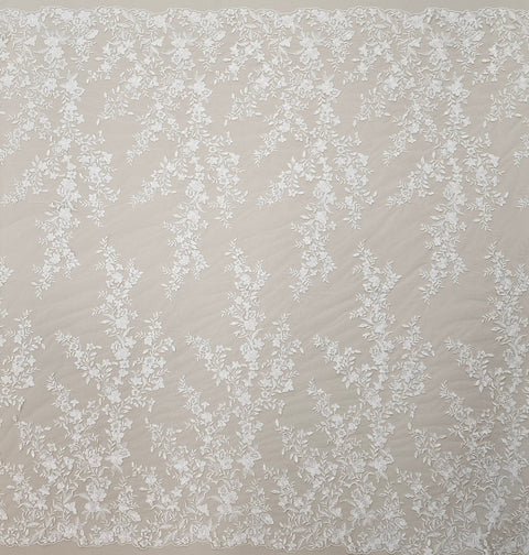 Floral Embroidered tulle (VJ125252) Ivory