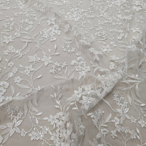 Embroidered Floral Tulle (VJ1266046) Ivory