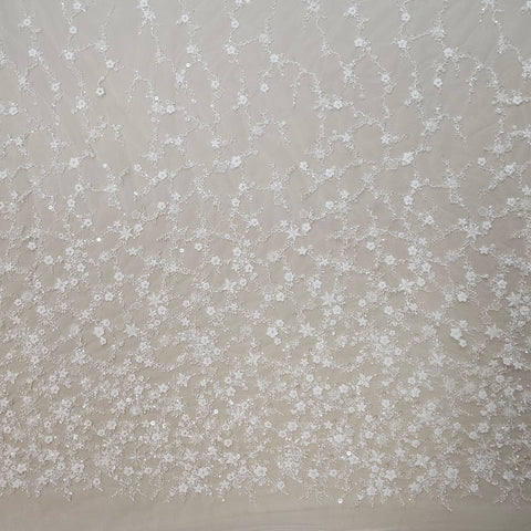 Sequined tulle (VJ12A079) Ivory