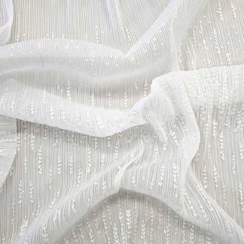 Embroidered Floral Tulle (VJ33563) Ivory/Silver