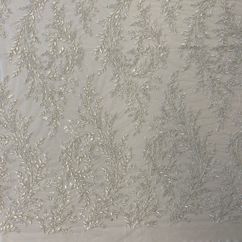 Embellished Tulle (VJ335600) Ivory/Silver
