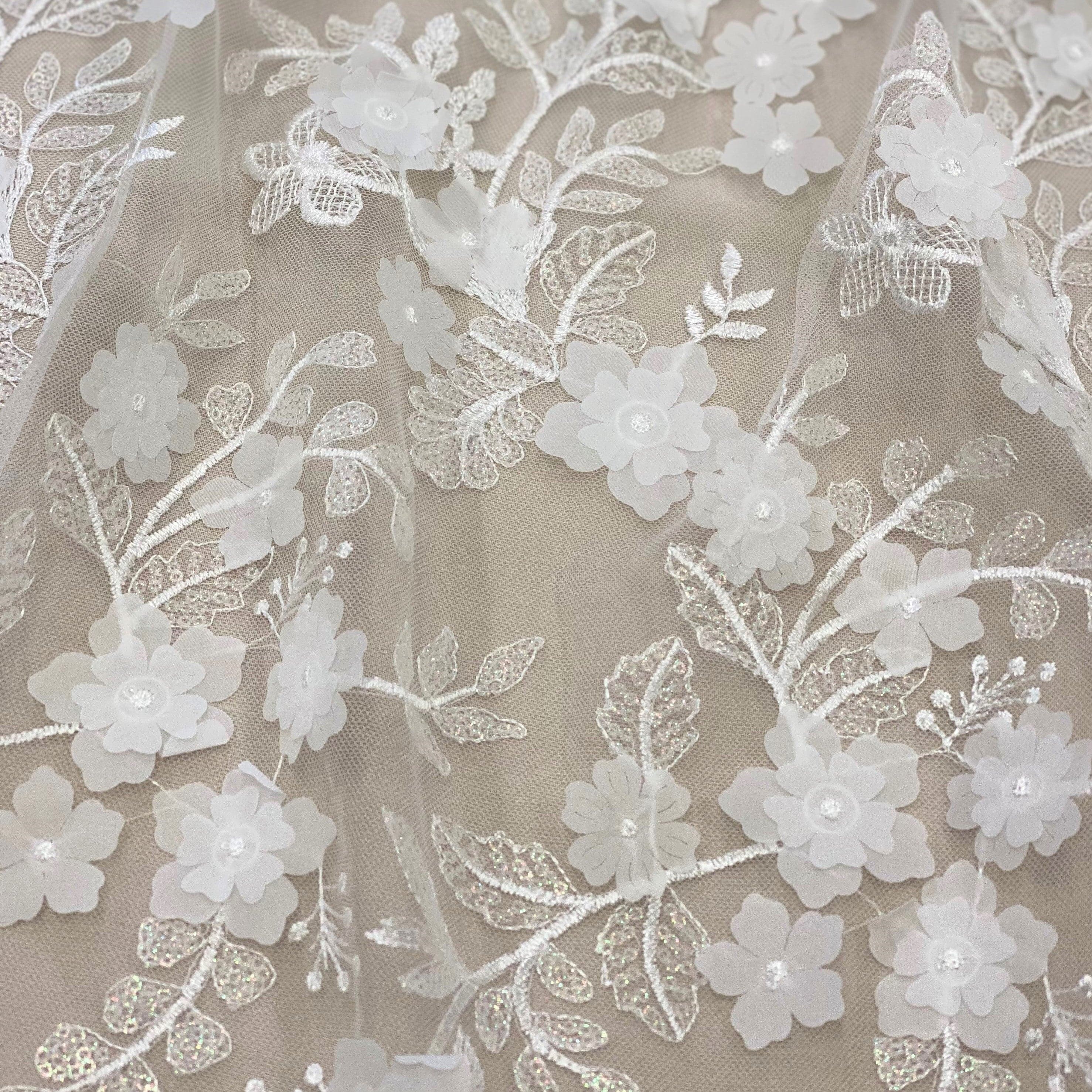 3D Floral Tulle(VJ357) Ivory