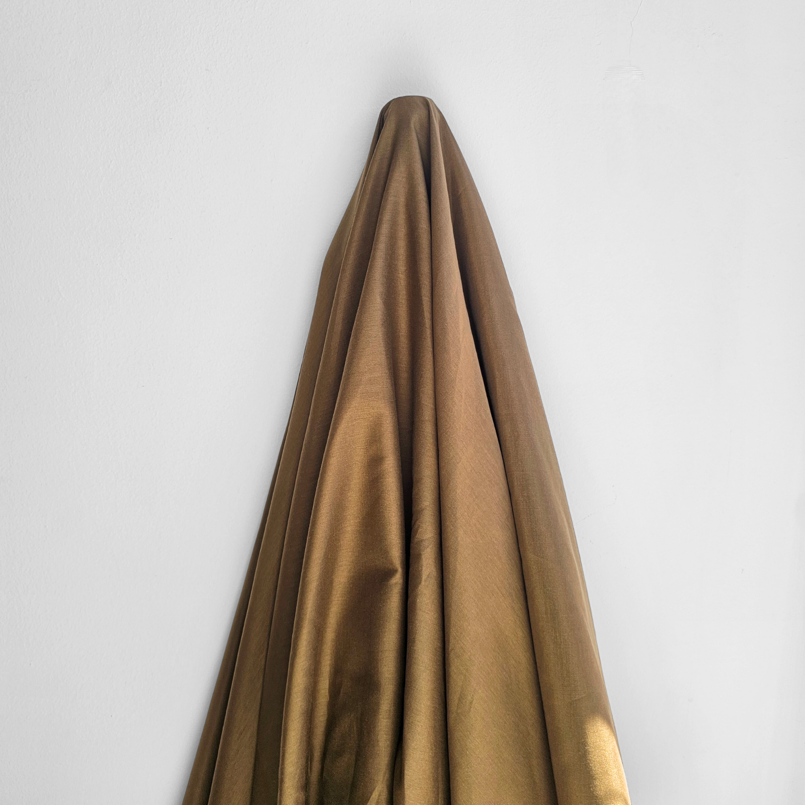 Chestnut Silk Cotton Voile — lightweight with a soft drape, a subtle texture and a low-sheen luster finish, 30% mulberry silk, 70% cotton, 137cm wide
