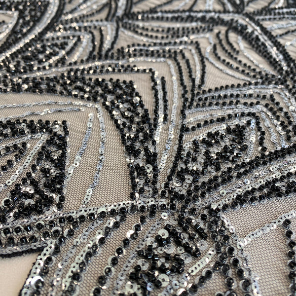 Embellished Tulle (W53193) – Black/Silver