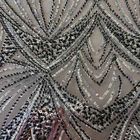 Embellished Tulle (W53193) – Black/Silver