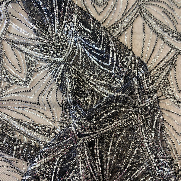 Embellished Tulle (W53193) – Black/Silver