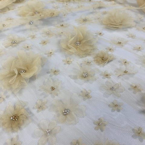 Embellished 3D Tulle (K25893) Butter