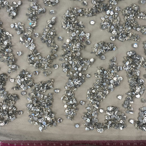 Sequined tulle (K26107) Silver