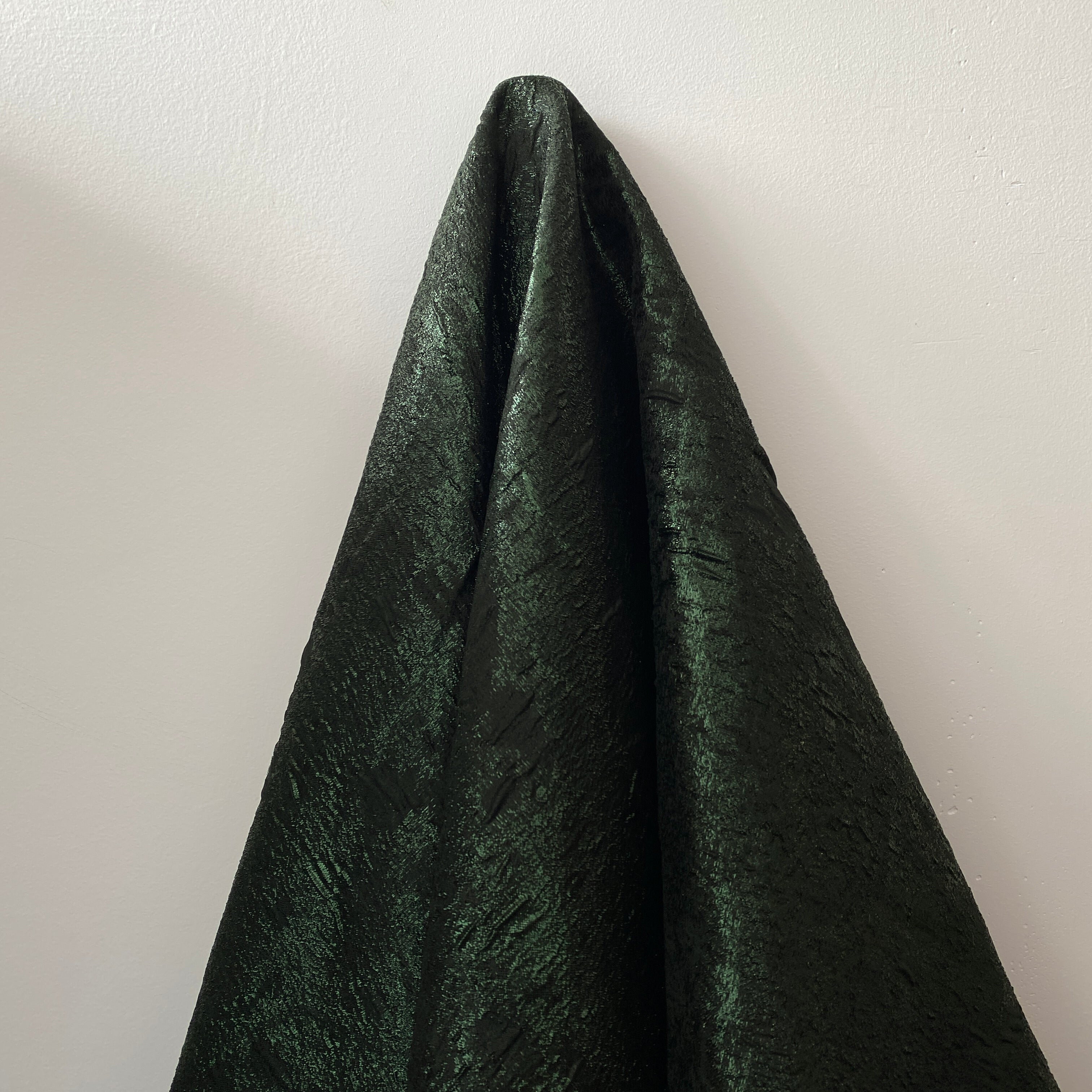 Bottle Green Crushed Metallic Jacquard — a crushed jacquard with a metallic sheen