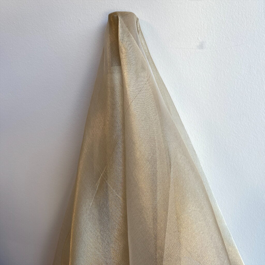 Gold Tissue Organza — a very fine, lightweight sheer organza, 110cm wide