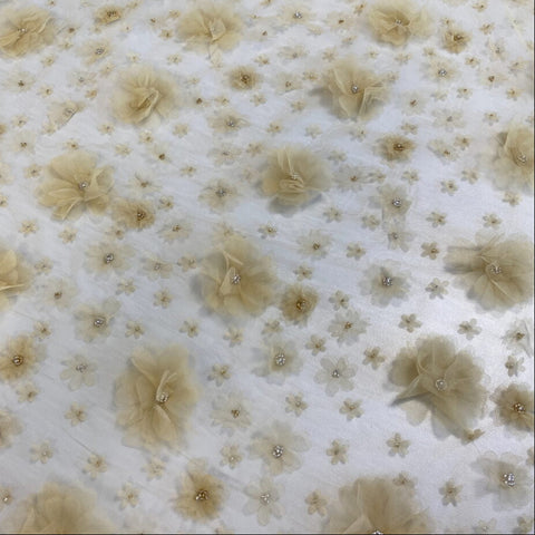 Embellished 3D Tulle (K25893) Butter