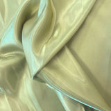 Sage Liquid Satin — smooth and glossy with a liquid, wet-look shimmer, 100% polyester, 150cm wide