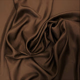 Chocolate Habotai — soft with a light, airy drape and a smooth satin finish, 100% mulberry silk, 140cm wide