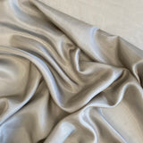 Taupe Habotai — soft with a light, airy drape and a smooth satin finish, 100% mulberry silk, 140cm wide
