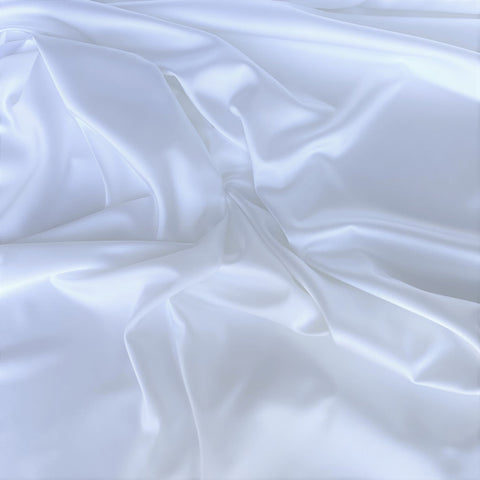 Remnant Stretch Polyester Satin  White