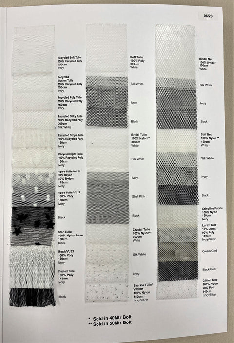 Sample Card Nets and Tulles