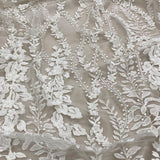 Embellished 3-D Floral Design Ivory