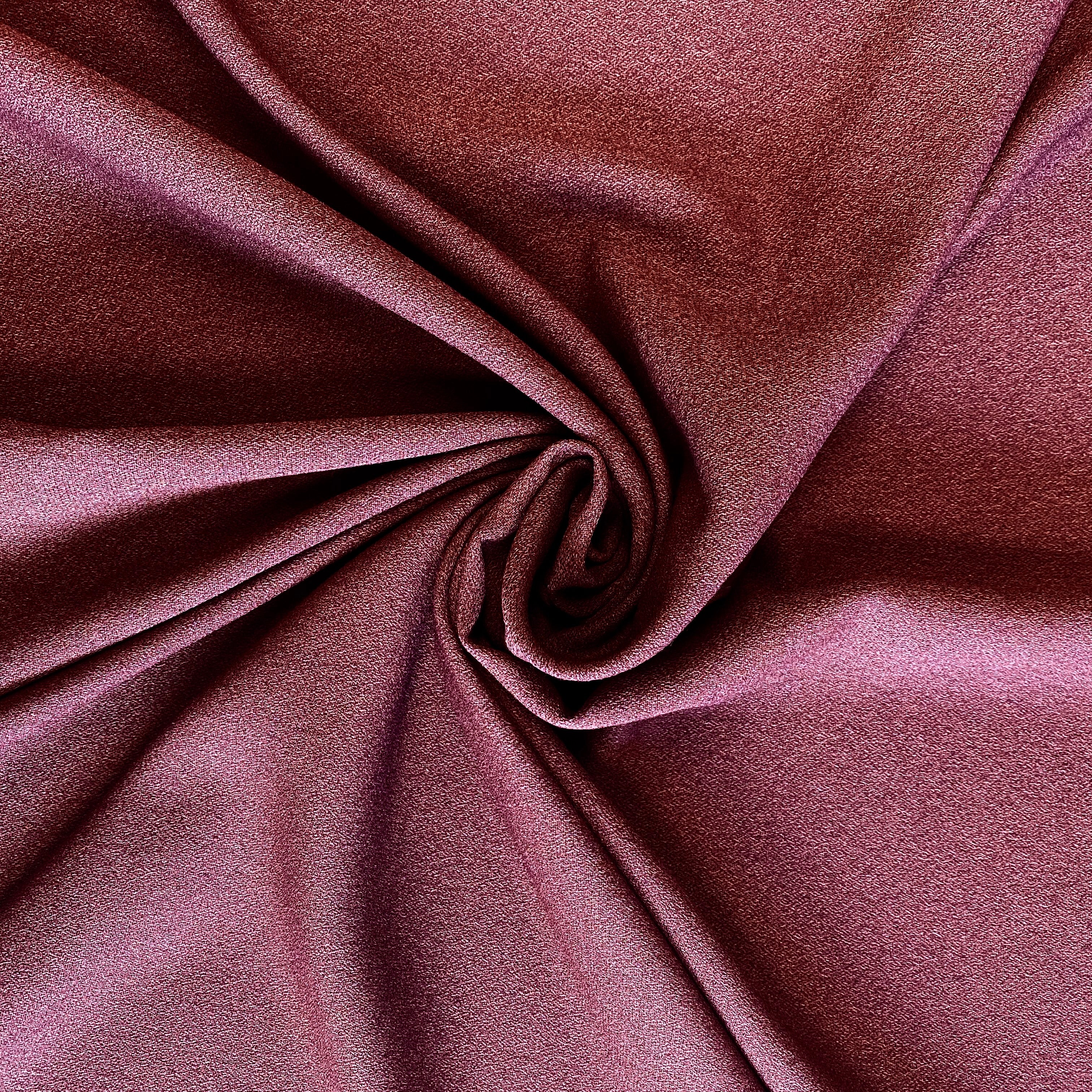 Maroon Wool Crepe — a medium-weight wool-blend crepe suiting with a soft handle, 137cm wide