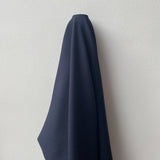 Navy Wool Crepe — a medium-weight wool-blend crepe suiting with a soft handle, 137cm wide