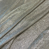 White Gold Metallic Jacquard — featuring a woven metallic jacquard design with a soft feel and stiff drape, 140cm wide