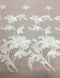 Floral Embroidered border Tulle (1275) Ivory