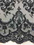 Fine beaded lace (1324bd) Black