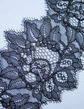 Fine floral lace trim (1326t) Black