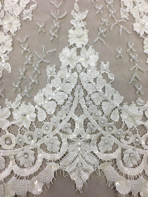 Beaded Lace Trim (1375bt) Ivory