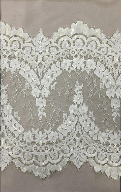 Beaded Lace Trim (1375bt) Ivory