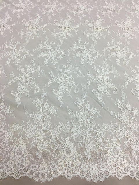 Floral Corded Lace (1379) M.Ivory