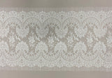 Ivory Fine Chantilly lace Trim — featuring scalloped edges, eyelash detail and floral motifs, in cotton and nylon, 45cm wide