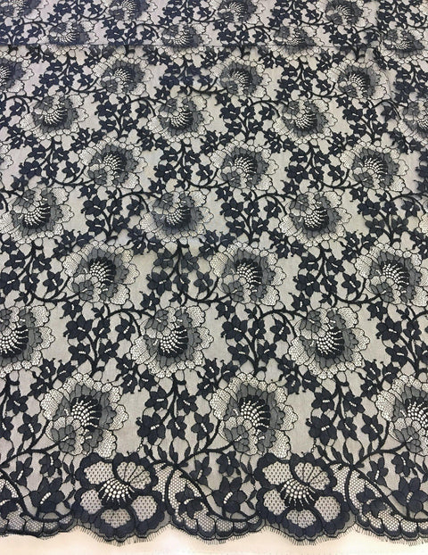 Fine Floral Lace (1428) Black