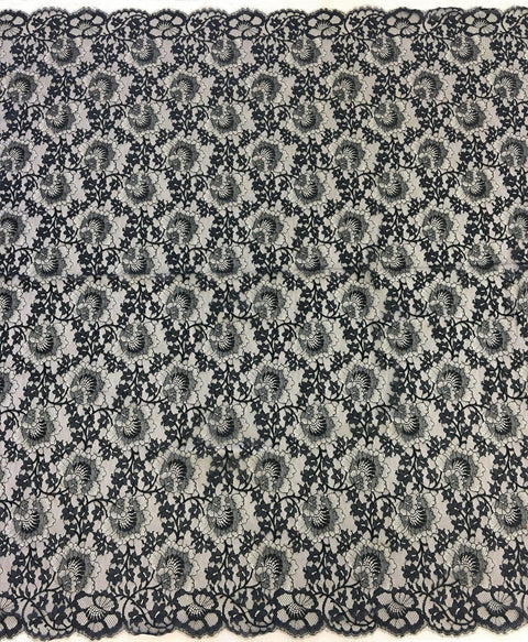 Fine Floral Lace (1428) Black