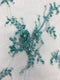 Fine Beaded Lace (1437bd) Aqua PANEL