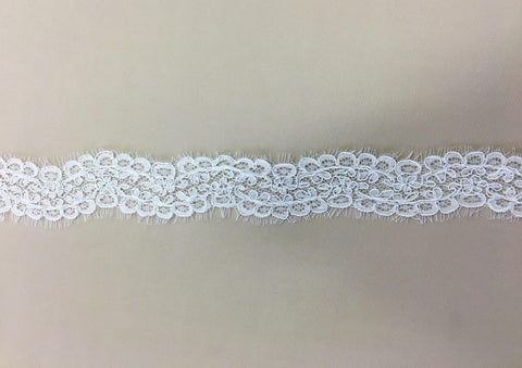 Corded Lace Trim (1482t) White PANEL