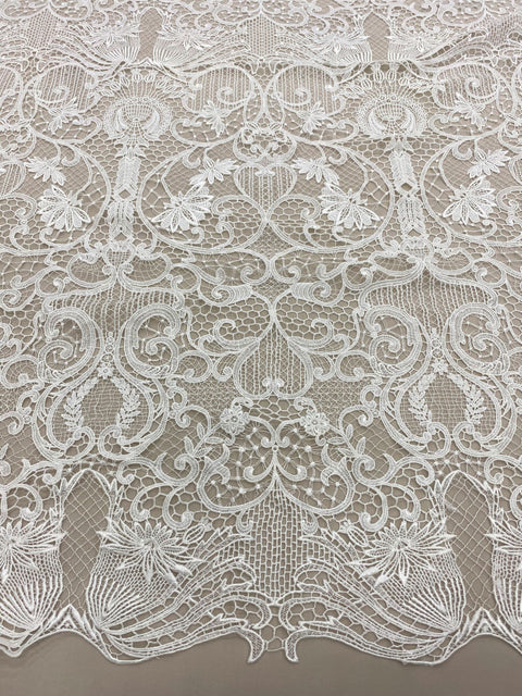 Guipure Paisley Floral Lace (1522) Ivory