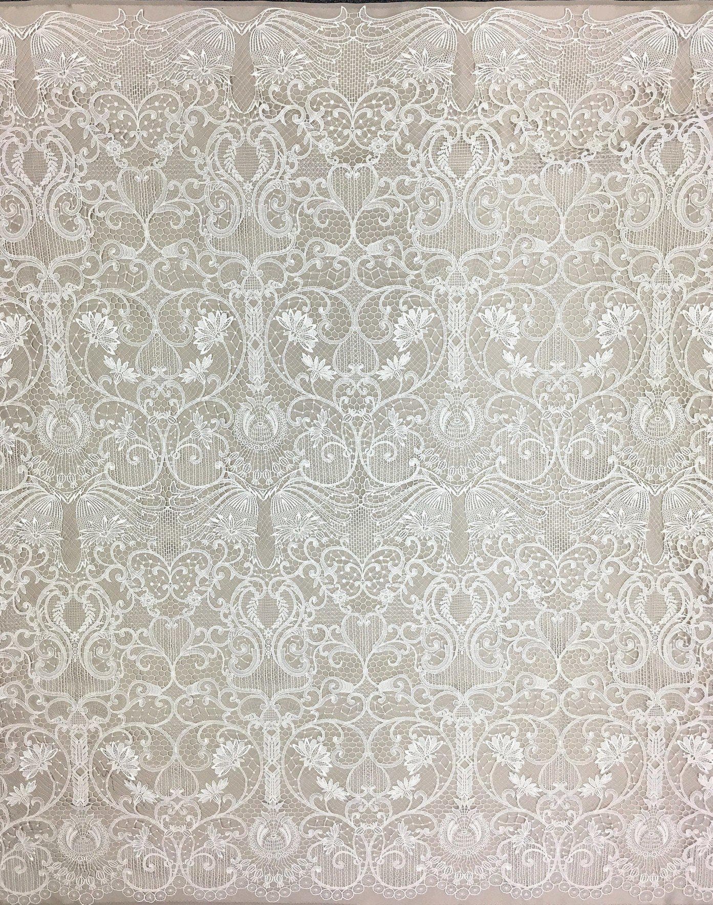 Guipure Paisley Floral Lace (1522) Ivory