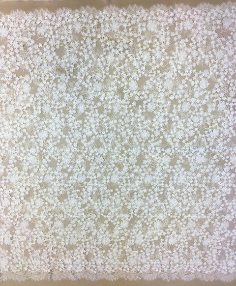 3D Floral Lace (1528) White