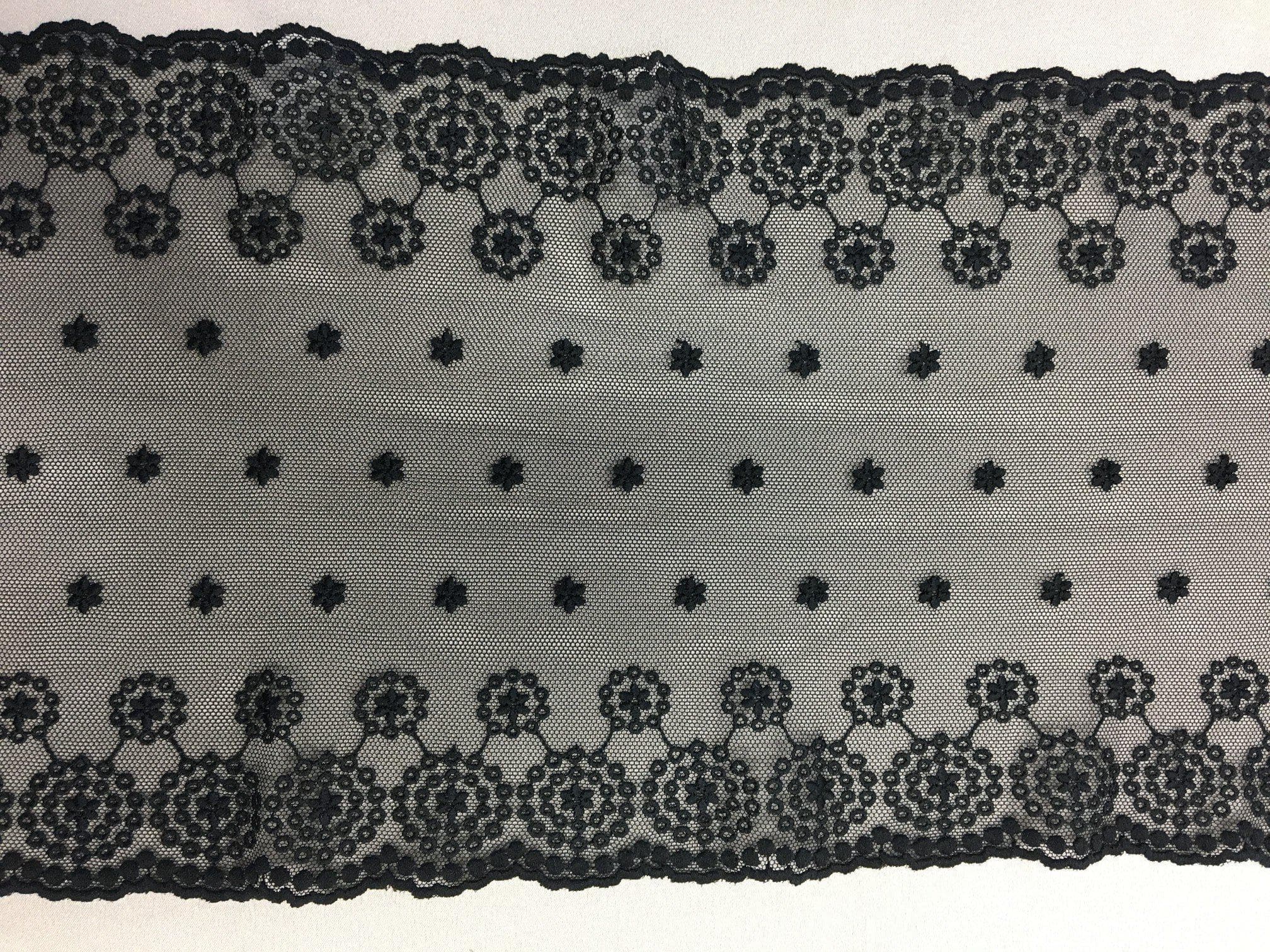 Stretch Lace Trim (1558t) Black