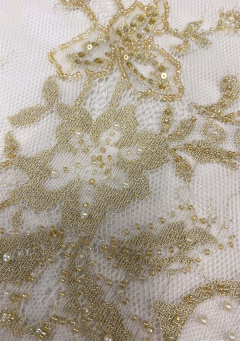 Beaded Lace (1561bd) Gold / Ivory