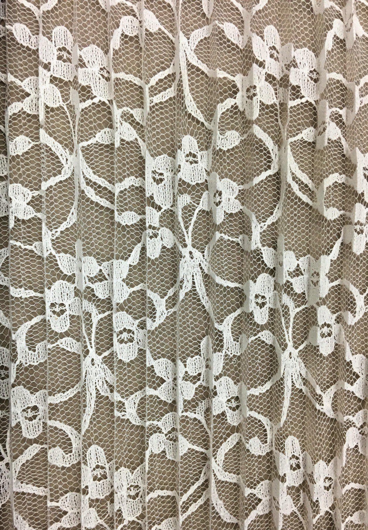 Pleated Floral Lace (1564) -Ivory