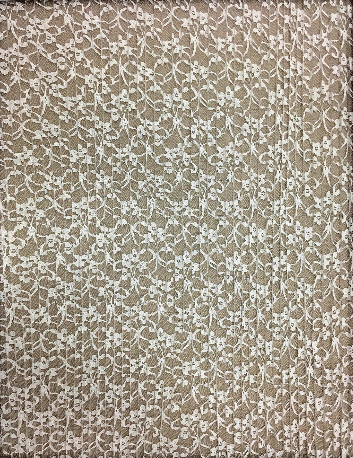 Pleated Floral Lace (1564) -Ivory