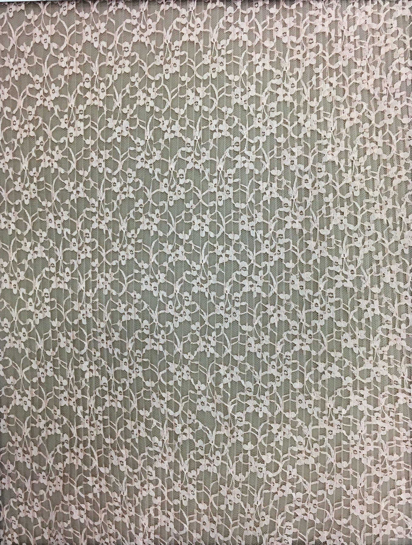 Peony Fine Pleated Lace — featuring a delicate pleat and an all-over floral design, 150cm wide