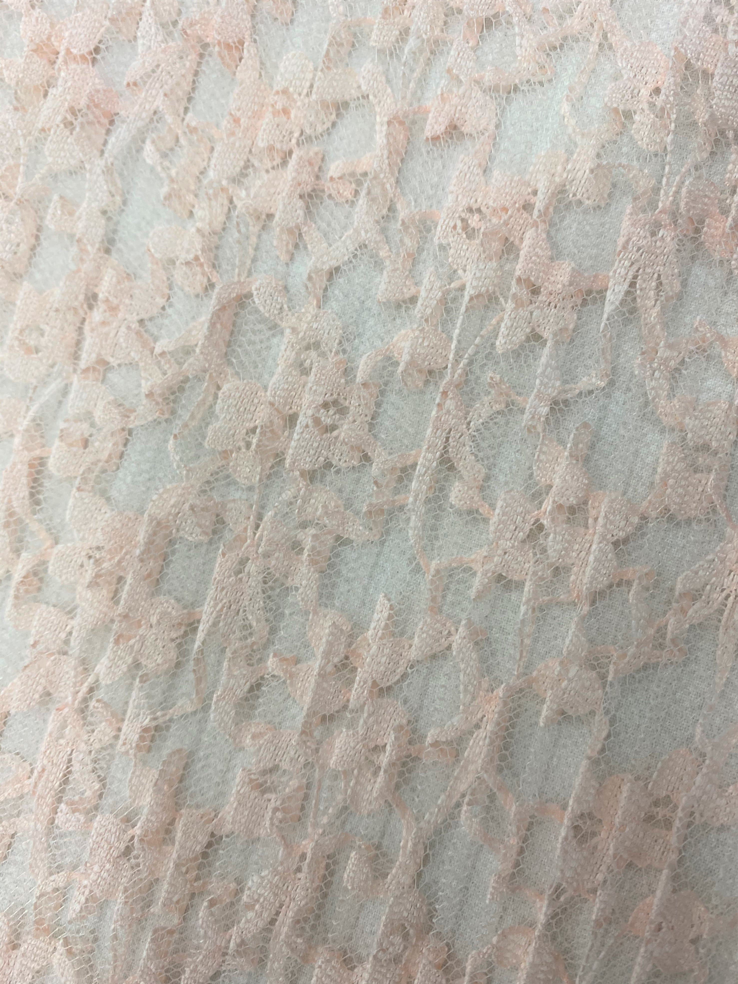 Peony Fine Pleated Lace — featuring a delicate pleat and an all-over floral design, 150cm wide