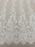 Corded Beaded Floral Lace (1575BD) Ivory